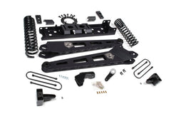 Zone Offroad 6.5" Lift Kit with Radius Arm — Diesel, 5" Block Kit With Overload, 6 Bolt, FOX 2.0 Adventure Series — 2019-2024 Ram 3500, 4WD (ZOND114F)