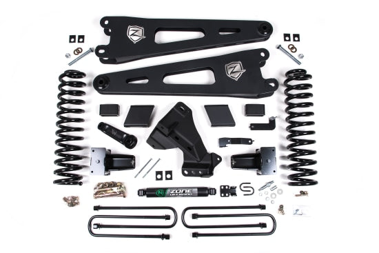 Zone Offroad 5" Lift Kit with Radius Arm — Diesel, Block Kit Without Factory Overload, Nitro Series — 2023-2025 Ford F-250/F-350 Super Duty, 4WD (ZONF123N)